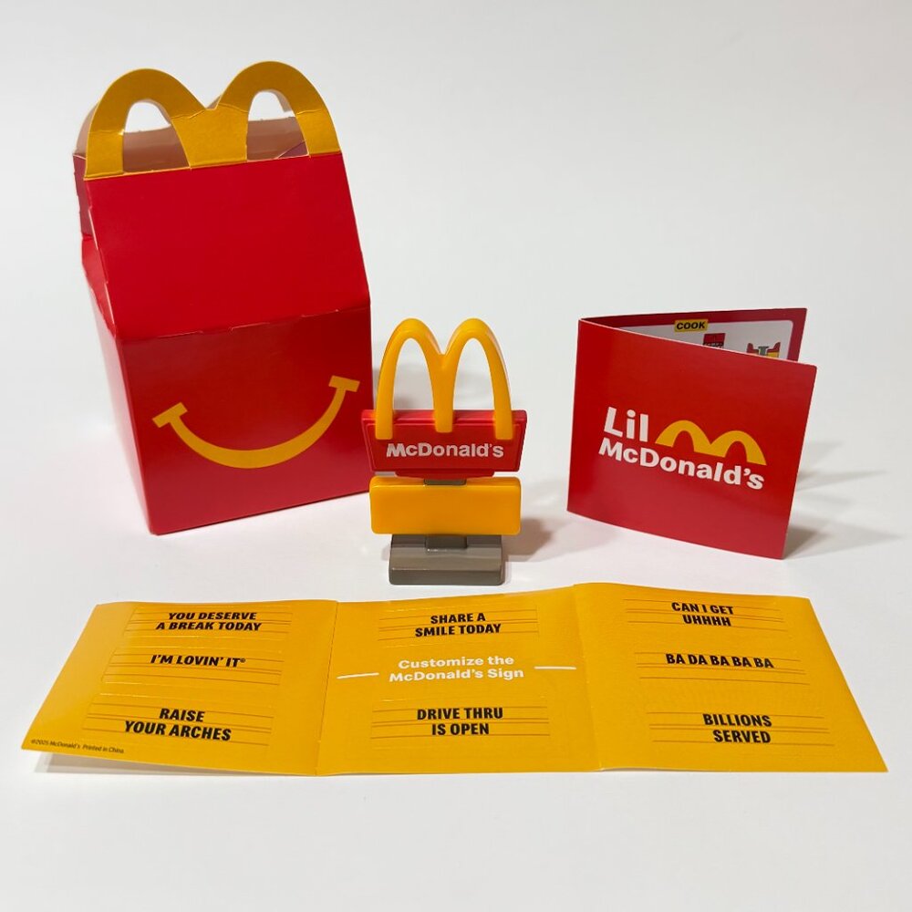 Lil McDonalds Happy Meal Kids Toy - Mini McDonald's Sign